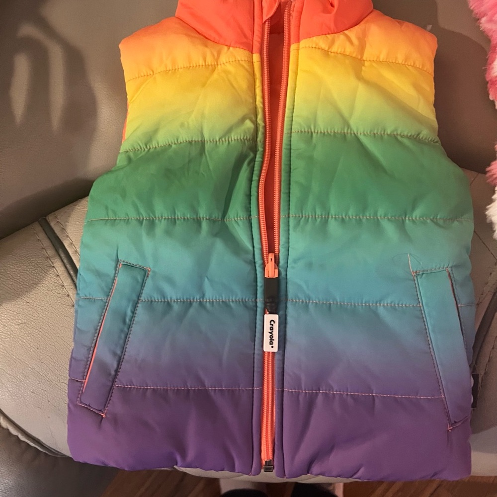 Crayola Rainbow Kids Vest - Orange, Yellow, Green, Blue, Purple